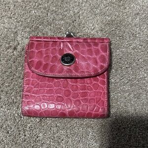 Dooney & Bourke Pink Croc-Embossed Wallet